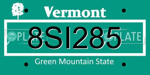 8SI285 Vermont License Plate