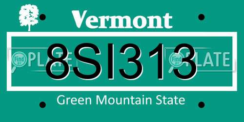 8SI313 Vermont License Plate