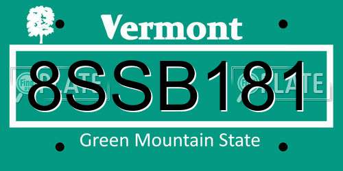 8SSB181 Vermont License Plate