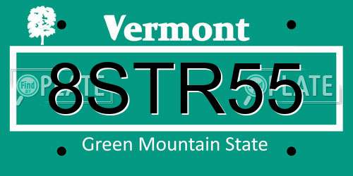 8STR55 Vermont License Plate