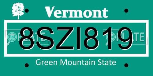 8SZI819 Vermont License Plate