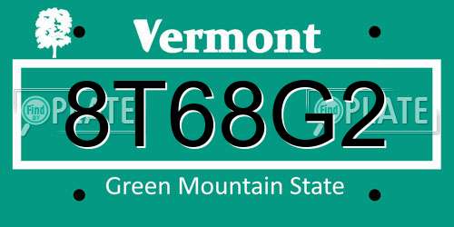 8T68G2 Vermont License Plate