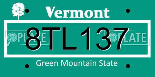 8TL137 Vermont License Plate