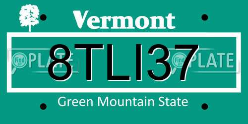 8TLI37 Vermont License Plate