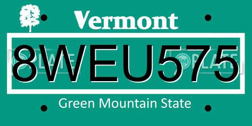8WEU575 Vermont License Plate
