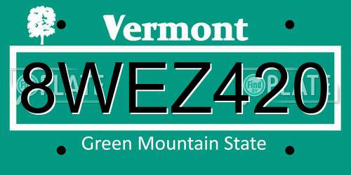 8WEZ420 Vermont License Plate