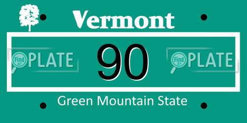 90 Vermont License Plate