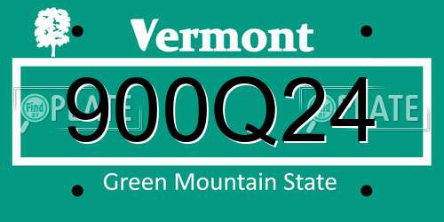 900Q24 Vermont License Plate