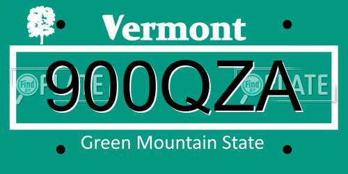 900QZA Vermont License Plate