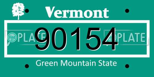 90154 Vermont License Plate