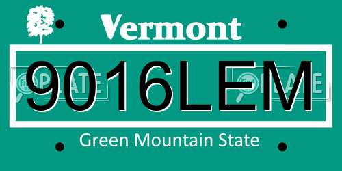 9016LEM Vermont License Plate