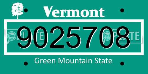 9025708 Vermont License Plate