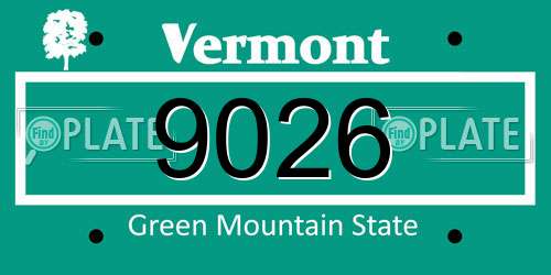 9026 Vermont License Plate