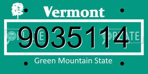 9035114 Vermont License Plate