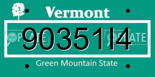 90351I4 Vermont License Plate
