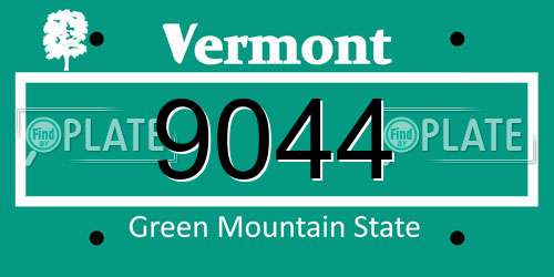 9044 Vermont License Plate