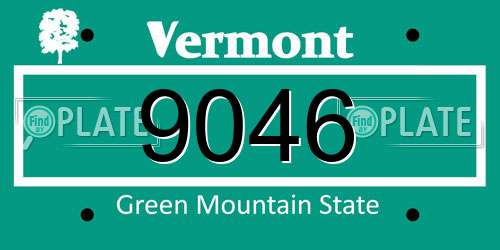 9046 Vermont License Plate