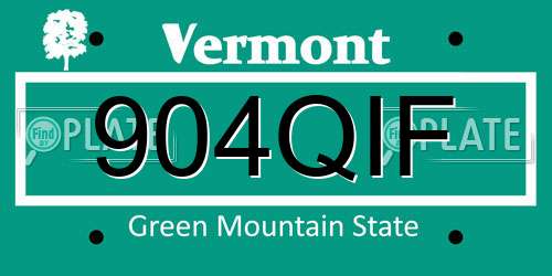 904QIF Vermont License Plate