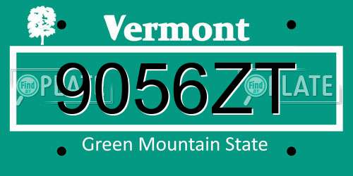 9056ZT Vermont License Plate