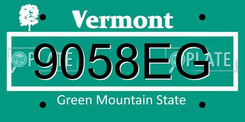 9058EG Vermont License Plate