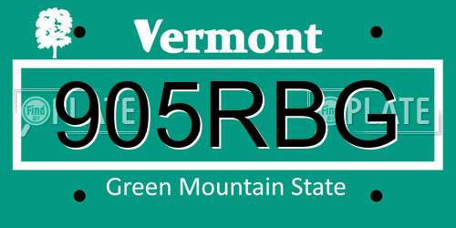 905RBG Vermont License Plate