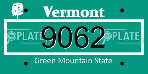 9062 Vermont License Plate