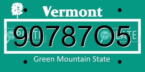 90787O5 Vermont License Plate
