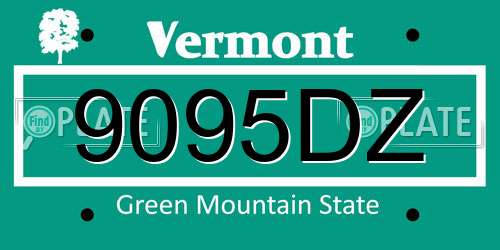 9095DZ Vermont License Plate