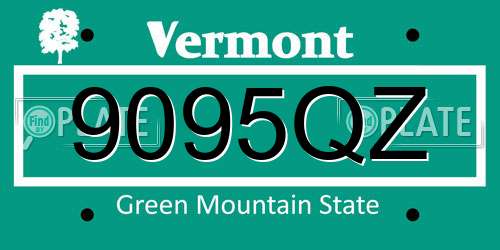9095QZ Vermont License Plate