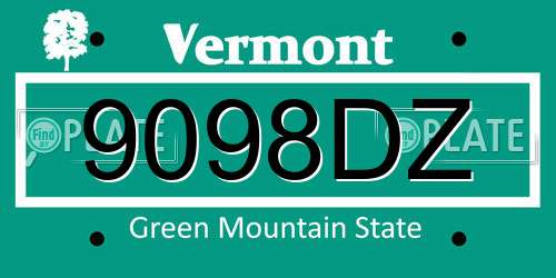 9098DZ Vermont License Plate