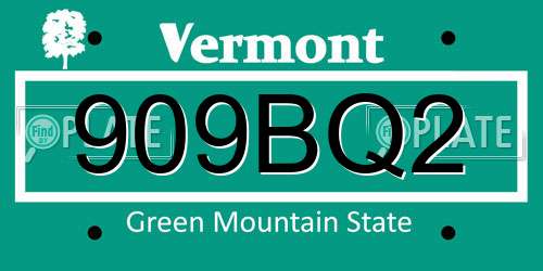 909BQ2 Vermont License Plate