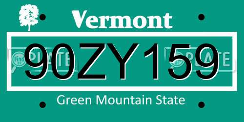 90ZY159 Vermont License Plate