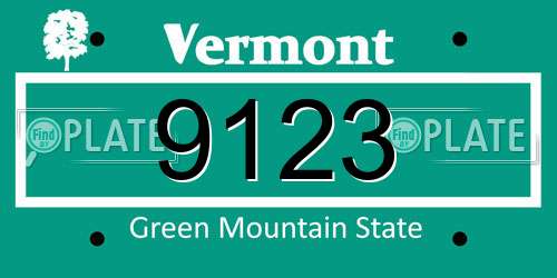 9123 Vermont License Plate