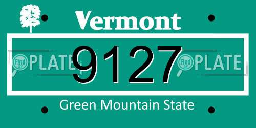 9127 Vermont License Plate