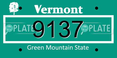 9137 Vermont License Plate