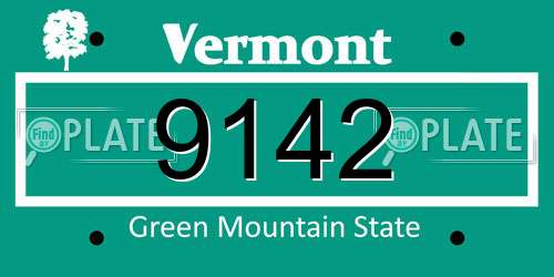 9142 Vermont License Plate