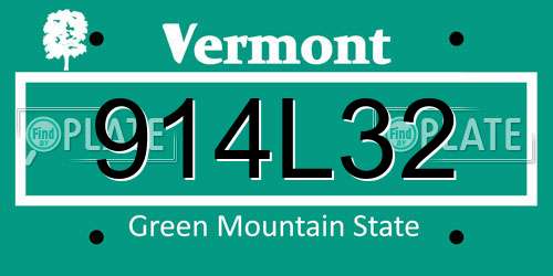 914L32 Vermont License Plate