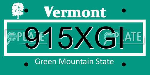915XGI Vermont License Plate