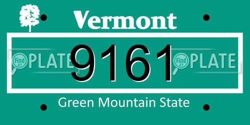 9161 Vermont License Plate