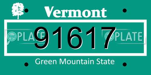 91617 Vermont License Plate