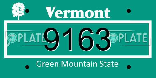 9163 Vermont License Plate