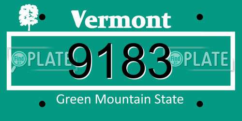 9183 Vermont License Plate