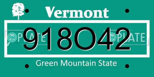 918O42 Vermont License Plate