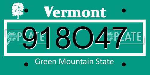 918O47 Vermont License Plate