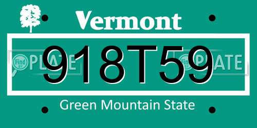 918T59 Vermont License Plate