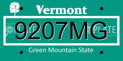 9207MG Vermont License Plate
