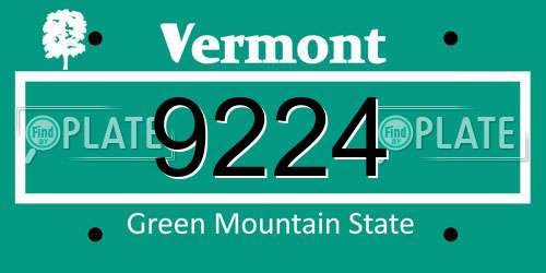 9224 Vermont License Plate