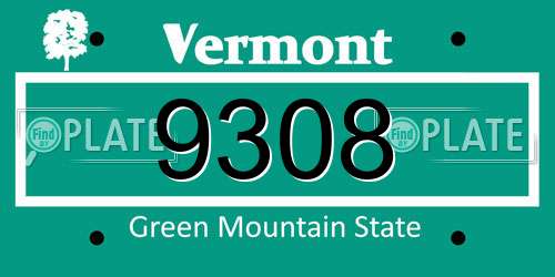 9308 Vermont License Plate