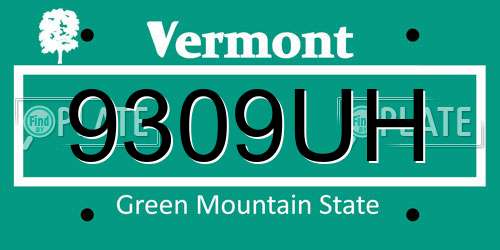 9309UH Vermont License Plate