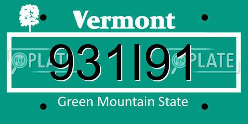 931I91 Vermont License Plate